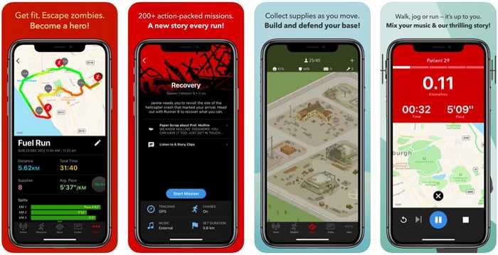 Zombies Run App Screens